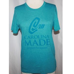 Women's Anvil Carolina Made Heather Turquoise Blue Short Sleeve Tee Size S